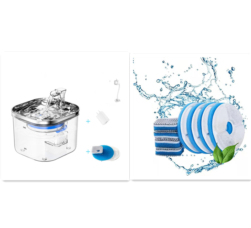 Smart pet water fountain with motion sensor, filter and replacement filters