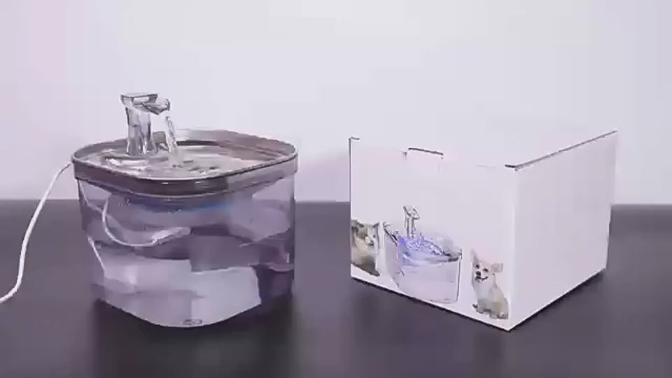 Smart 2L Pet Water Fountain beside its retail box